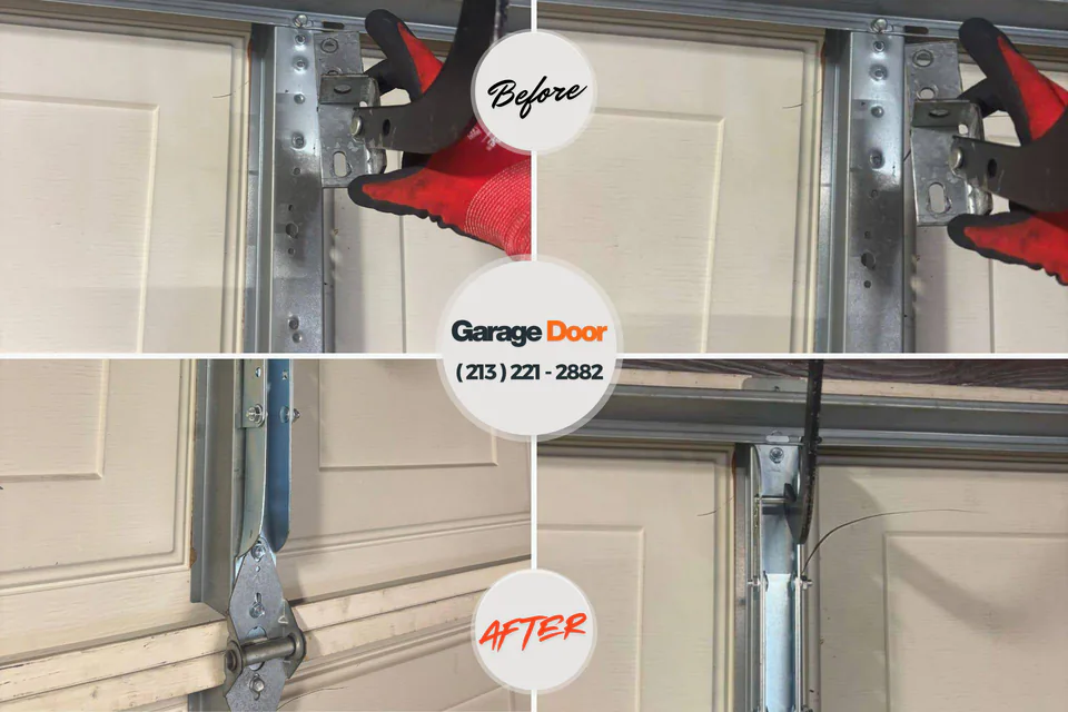 Before and after: garage door repair June Park, FL